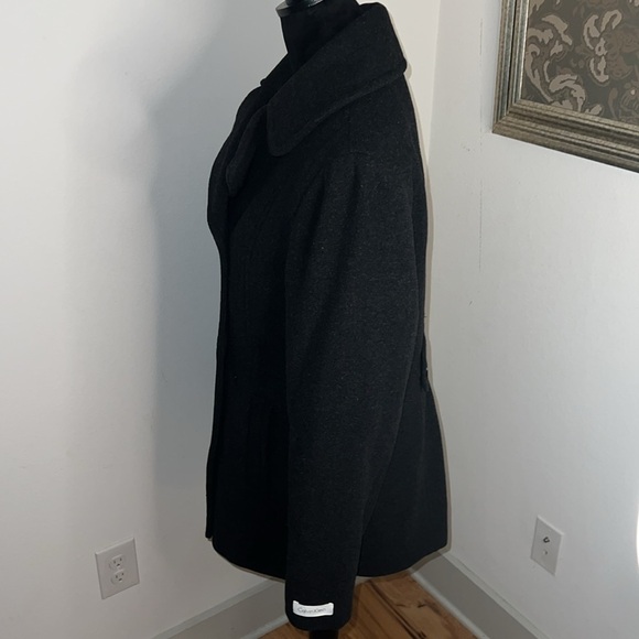 Calvin Klein double breasted gray wool pea coat Sz 12 new - Picture 6 of 13